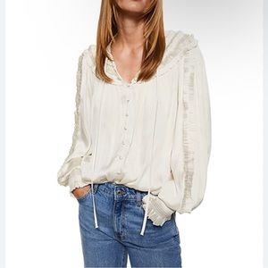 Mango | Tops | Mango Ruffled Satin Blouse